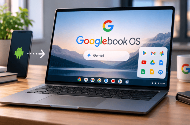 Googlebook OS е новата операционна система на Google за лаптопи с изкуствен интелект и приложения за Android